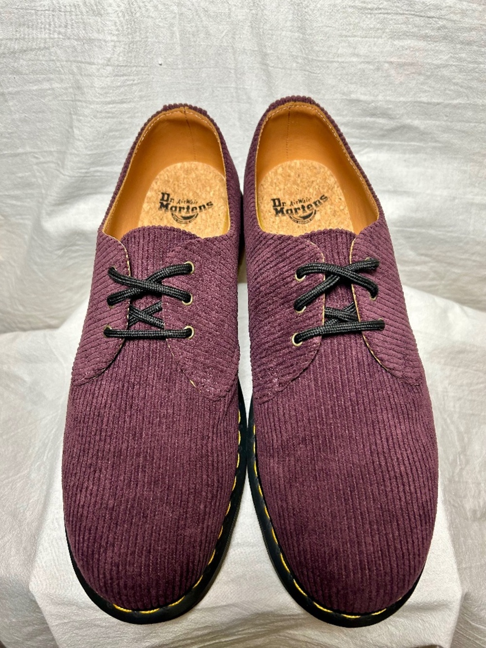 NEW- Mens- Size 12US- Dr. Martens, Purple Corduroy, 1461 Oxfords